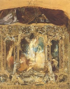Ontwerp voor een theatergordijn door Gustav Klimt